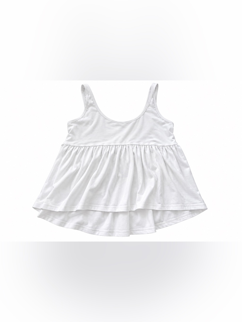 Girls White Tiered Tank Top
